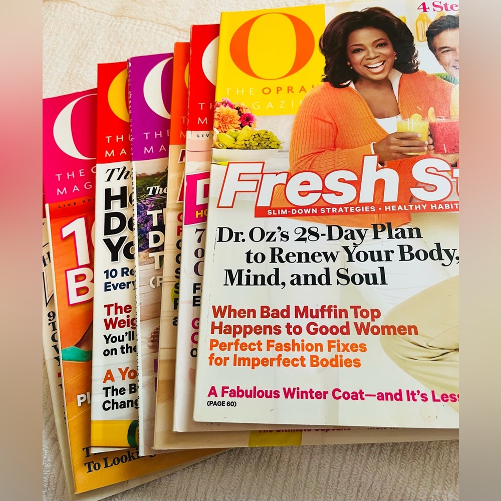 O The Oprah Magazine Lot of 7 - Year 2012  - Fresh Start - Declutter Best Advice